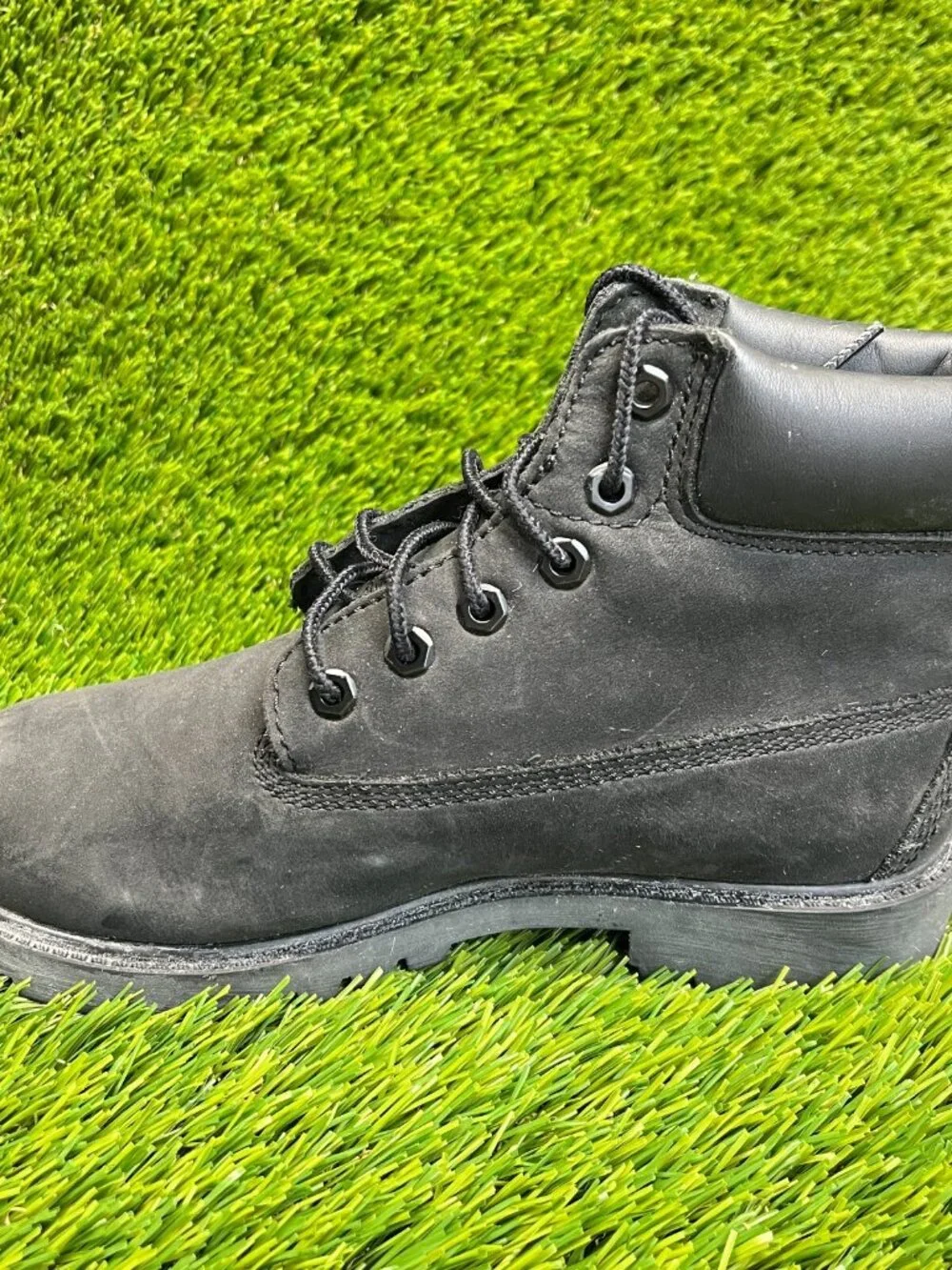 Timberland 6 Inch Premium Boys Size 3Y Black Athletic Waterproof Ankle Boots